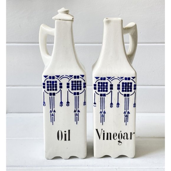 Art Deco Ceramic Vinegar and Oil Cruet, Norma  Germany, Vintage 9"H - Picture 1 of 14